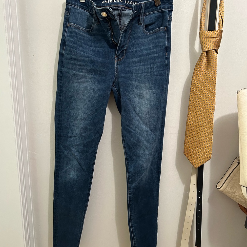 American Eagle Outfitters Women's Dark Blue Skinny Jeans